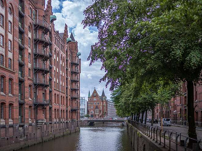 Backsteinlagerhäuser der Speicherstadt.