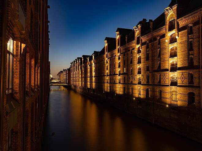 Backsteinlagerhäuser der Speicherstadt.