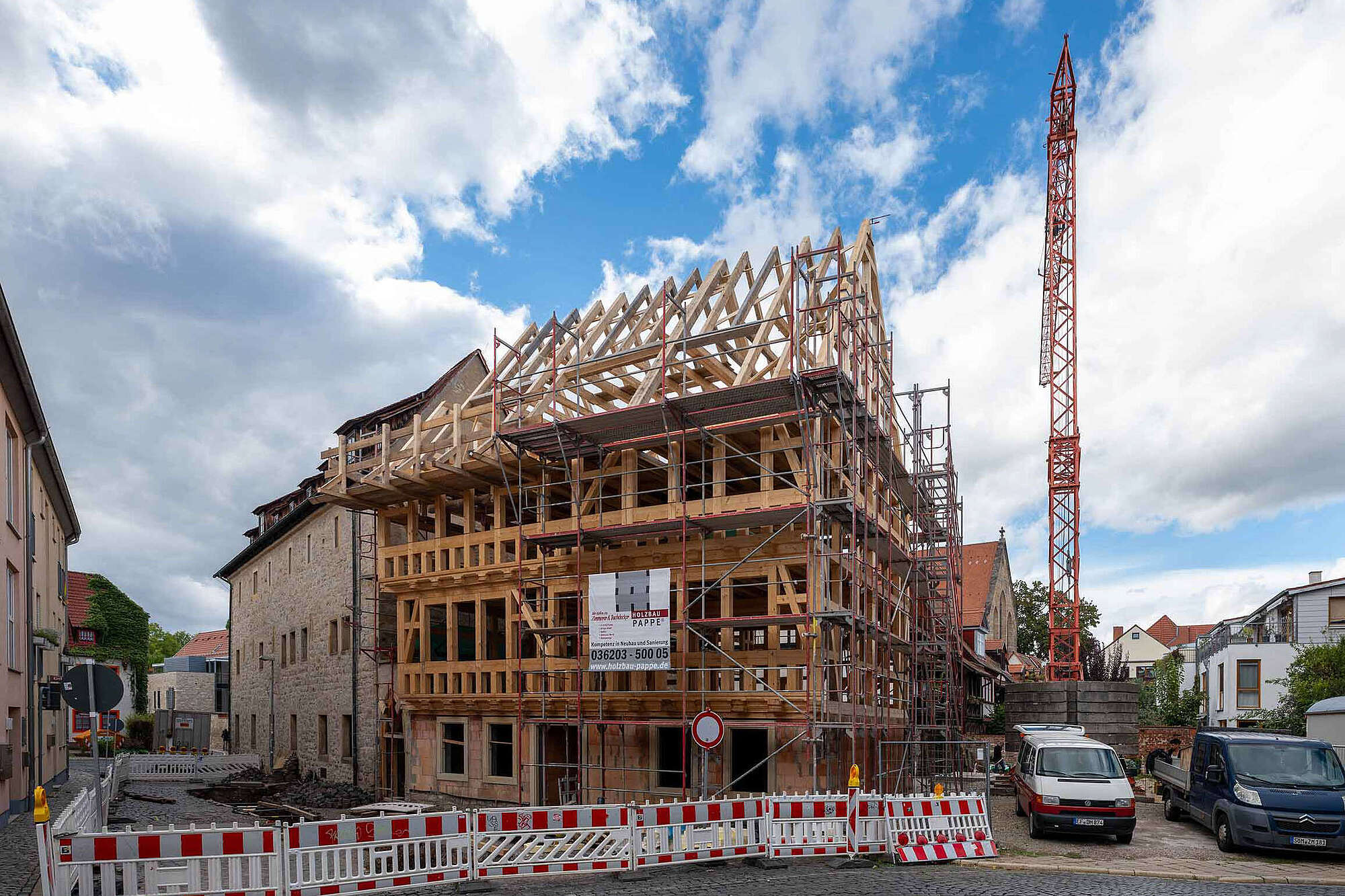 Neues Fachwerkhaus neben dem Augustinerkloster in Erfurt
